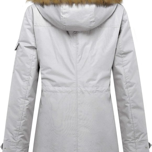 Women's Quilted Winter Coat Warm Puffer Jacket Thicken Parka with Removable Hood - Picture 5 of 6